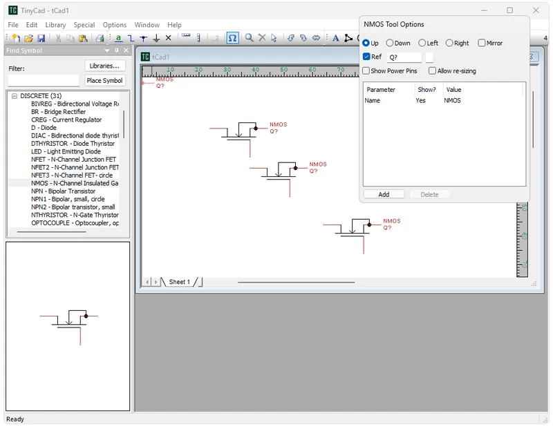 TinyCAD 3.00.03 + библиотеки